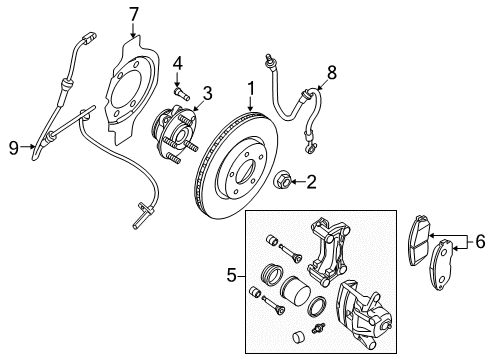 2013 Nissan Maxima Brake Components Hose Assembly-Brake Center Diagram for 46210-ZX71B