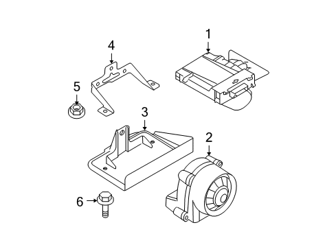 2008 BMW M3 Anti-Theft Components Bracket Alternative Power Siren Diagram for 65756949084