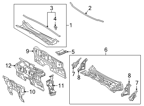 2021 Lexus ES300h Cowl Panel Sub-Assy, Dash Diagram for 55101-06903