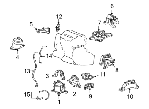 2012 Honda Accord Engine & Trans Mounting Tube A, Electronic Control Mount Solenoid Diagram for 50933-TA0-A01