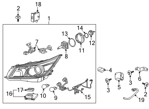 2013 Buick LaCrosse Headlamps Headlamp Assembly Diagram for 22785284