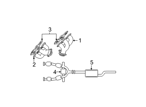 2004 Ford Mustang Exhaust Components, Exhaust Manifold Converter Diagram for 3R3Z-5F250-DA