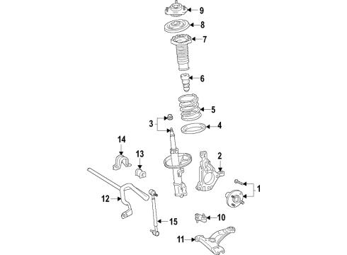 2021 Toyota Avalon Front Suspension Components, Lower Control Arm, Ride Control, Stabilizer Bar Strut Diagram for 48520-8Z203