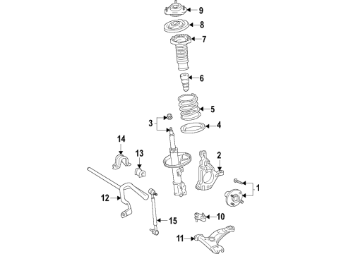 2021 Toyota Avalon Front Suspension Components, Lower Control Arm, Ride Control, Stabilizer Bar Strut Diagram for 48510-80A71