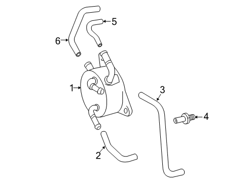 2017 Toyota Camry Oil Cooler Outlet Hose Diagram for 90445-A0003