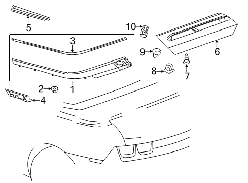 2012 Chevrolet Camaro Exterior Trim - Quarter Panel Guide Channel Bolt Diagram for 11548867