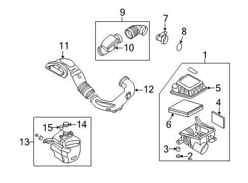 2006 Kia Optima Air Intake Hose-Air Intake Diagram for 281392G100