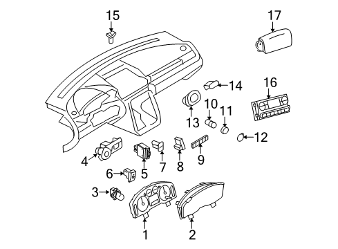 2009 Ford Taurus Adjustable Brake Pedal Cluster Assembly Diagram for 9G1Z-10849-A