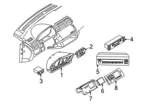 2001 BMW X5 A/C & Heater Control Units Instrument Cluster Diagram for 62119134765