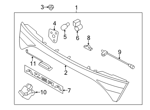 2014 Hyundai Azera License & Tail Lamps Outside Handle & Lock Assembly-Trunk Lid Diagram for 81260-3V000
