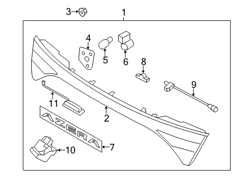 2014 Hyundai Azera License & Tail Lamps Lamp Assembly-Rear Combination, Center Diagram for 92401-3V321