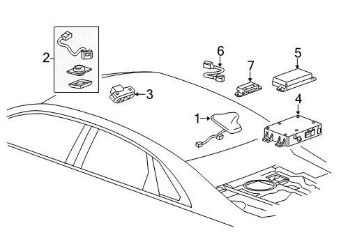 2017 Cadillac CTS Communication System Components Cable Diagram for 23420189