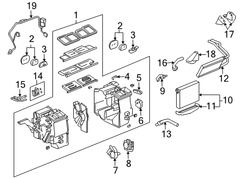 2004 Cadillac CTS A/C Evaporator & Heater Components Valve Kit, A/C Evaporator Thermostat Expansion Diagram for 25740393