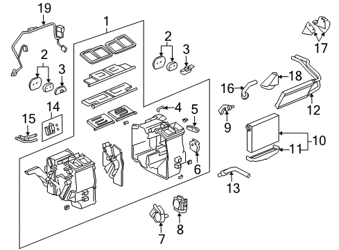 2004 Cadillac CTS A/C Evaporator & Heater Components Tube Kit, A/C Evaporator Thermal Expansion Valve Diagram for 25740420