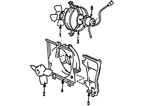 1985 Toyota MR2 Cooling System, Radiator, Water Pump, Cooling Fan Shroud Diagram for 16711-16020