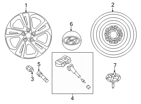 2020 Hyundai Elantra Wheels, Covers & Trim 17 Inch Wheel Diagram for 52910-F2CA0