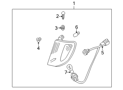 1999 Nissan Frontier Bulbs Lamp Front Combination L Diagram for 26125-7Z425