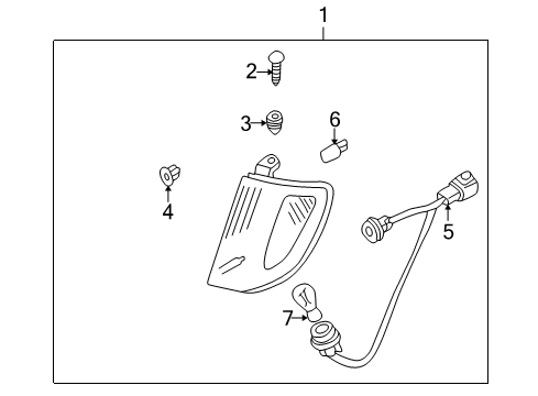 1999 Nissan Frontier Bulbs Lamp Front Combination RH Diagram for 26120-7Z425