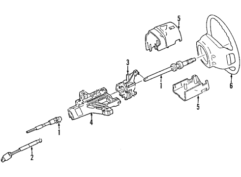 2007 Ford Explorer Steering Column & Wheel, Steering Gear & Linkage Column Assembly Diagram for 7L2Z-3C529-B