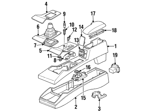 1996 Chevrolet Beretta Full Console Switch Asm-Rear Compartment Lid Release Diagram for 10150387