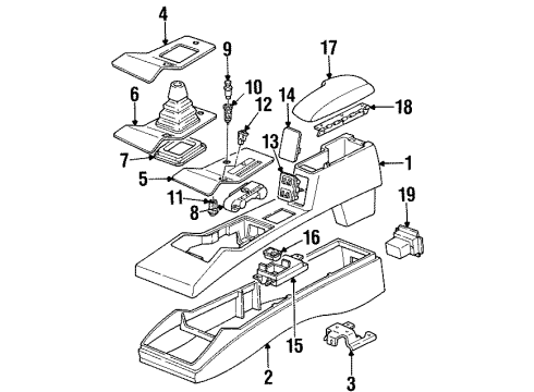 1996 Chevrolet Beretta Full Console Tray Asm-Ash *Graphite Diagram for 10130710