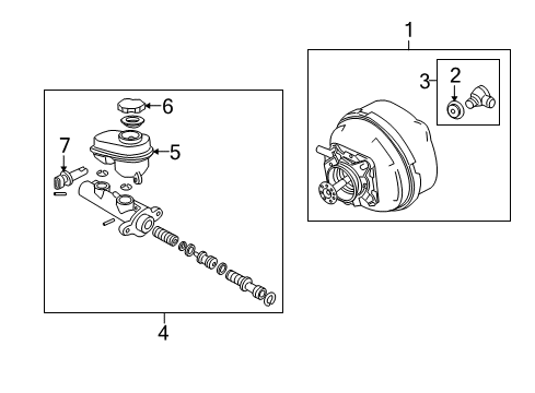 2008 Cadillac CTS Dash Panel Components Power Brake Booster Diagram for 9054184