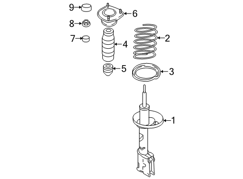 2004 Hyundai Tiburon Struts & Components - Rear Strut & Bumper Assembly-Rear, RH Diagram for 55360-2C300