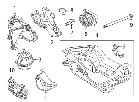 2016 BMW X6 Engine & Trans Mounting TRANSMISSION MOUNTING BRACKE Diagram for 22316874826