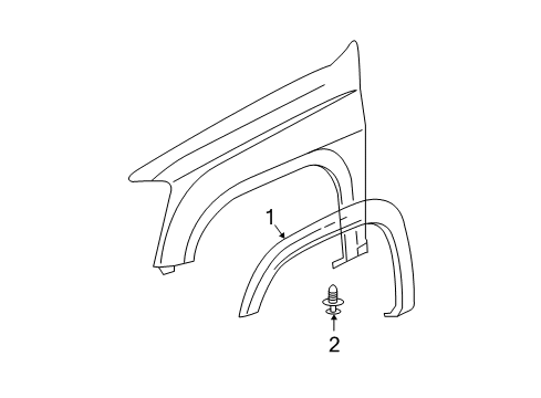 2007 GMC Canyon Exterior Trim - Fender Flare Asm, Front Fender Small (RH) *Primed *Primed Diagram for 89046238