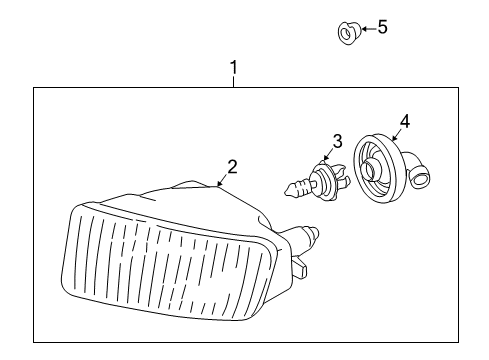 2002 Toyota Land Cruiser Bulbs Fog Lamp Assembly Diagram for 81220-60042