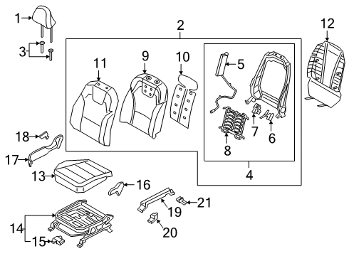 2021 Kia Telluride Passenger Seat Components Pad U Diagram for 88200S9010ONB