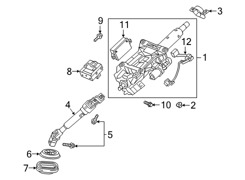 2021 Cadillac XT6 Steering Column & Wheel, Steering Gear & Linkage Column Assembly Diagram for 84900872