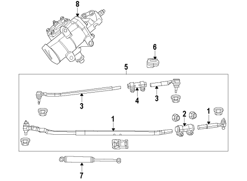 2010 Dodge Ram 2500 P/S Pump & Hoses, Steering Gear & Linkage Power Steering Gear Diagram for 68210720AC