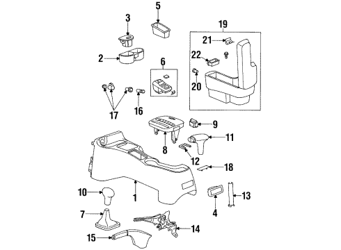 1997 Saturn SC1 Mirrors Switch Asm, Outside Rear View Mirror Remote Control Diagram for 21022162