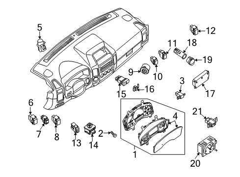2008 Infiniti QX56 Parking Aid Sonar Sensor Assembly Diagram for 25994-ZF10C