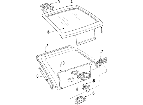 1987 Mitsubishi Precis Lift Gate Tail Gate Latch Assembly Diagram for 81230-21110