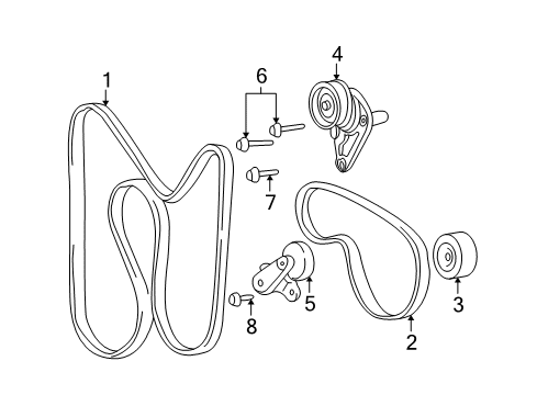 2005 Chevrolet Avalanche 2500 Belts & Pulleys Serpentine Tensioner Diagram for 12580828