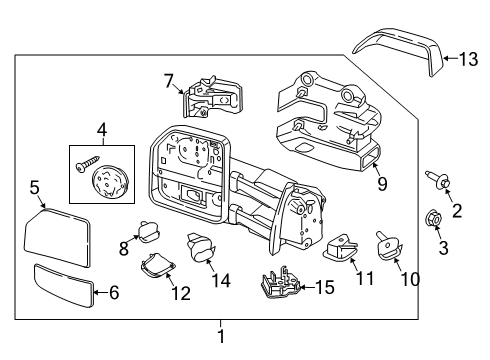 2019 Ford F-250 Super Duty Mirrors Mirror Assembly Diagram for HC3Z-17682-CD