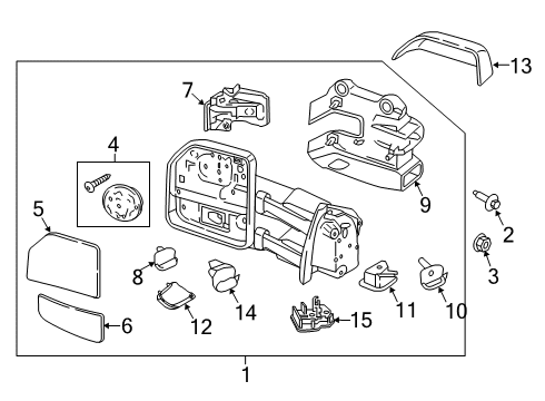 2019 Ford F-250 Super Duty Mirrors Mirror Assembly Diagram for HC3Z-17682-EB