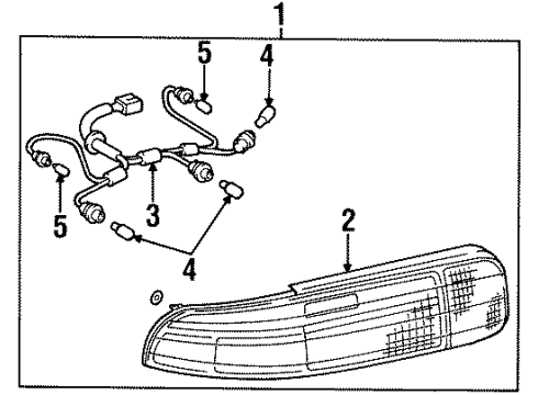 1997 Lexus SC300 Bulbs Cord, Rear Combination Diagram for 81555-24070