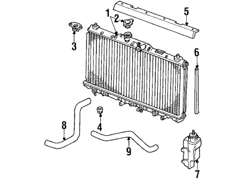 1989 Honda Accord Radiator & Components Tank, Reserve Diagram for 19101-PH1-621