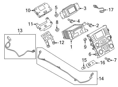 2018 Ford Fusion A/C & Heater Control Units Module Diagram for FL3Z-14D212-RB