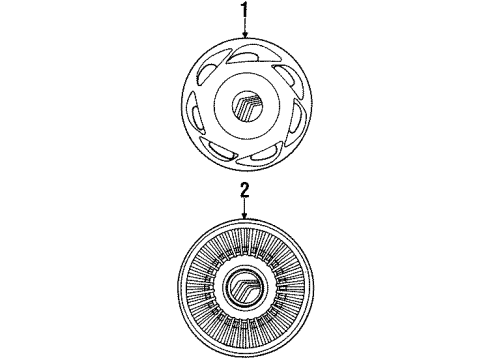 1993 Mercury Grand Marquis Wheels & Trim Wheel Cover Diagram for F6MZ-1130-AA
