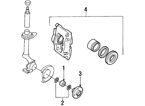 1991 Pontiac LeMans Hydraulic System Caliper Asm-Front Brake Diagram for 3494115