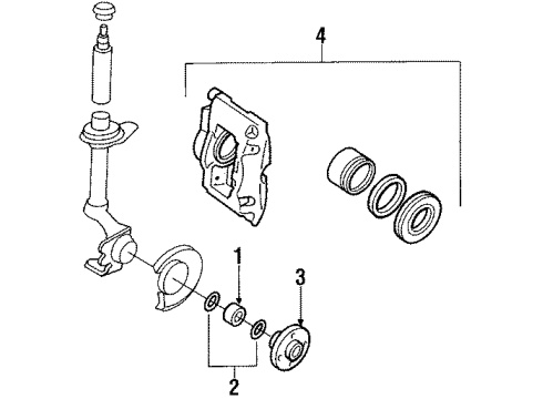 1990 Pontiac LeMans Hydraulic System Seal Kit-Front Disc Brake Caliper Diagram for 3487488