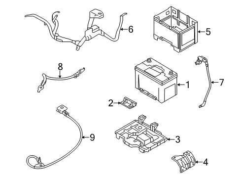 2014 Kia Optima Battery Tray Assembly-Battery Diagram for 37150-2T200