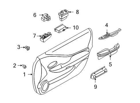 2003 Nissan Altima Front Door Switch Assy-Trunk Opener Diagram for 25380-8J005