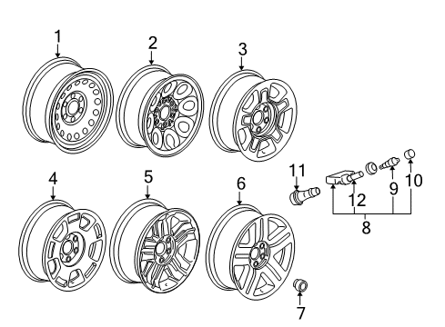 2010 Chevrolet Silverado 1500 Wheels Wheel, Alloy Diagram for 9597225