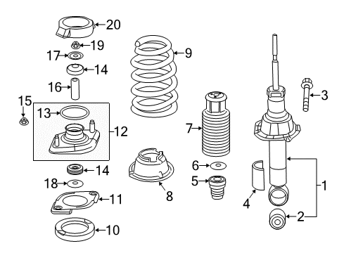 2015 Honda CR-V Struts & Components - Rear Spring, Rear Diagram for 52441-T1W-A01