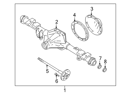 2007 Buick Rainier Axle Housing - Rear Rear Axle Assembly (4.10 Ratio) Diagram for 15939020